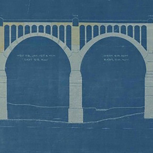 Blueprint of (Martin's Creek Viaduct design plans