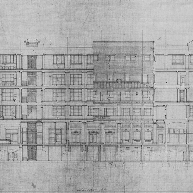 (Delaware, Lackawanna, and Western Railroad passenger station design plan)