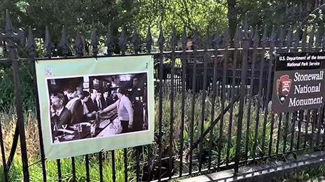 photo banner on the fence at Stonewall National Monument