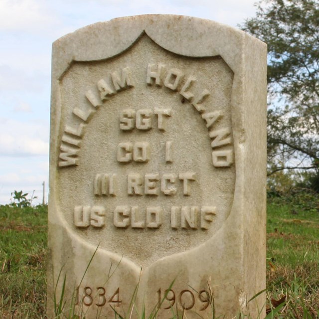 A headstone reading 