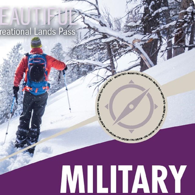 Military Pass with Man snowshoeing on a hillside