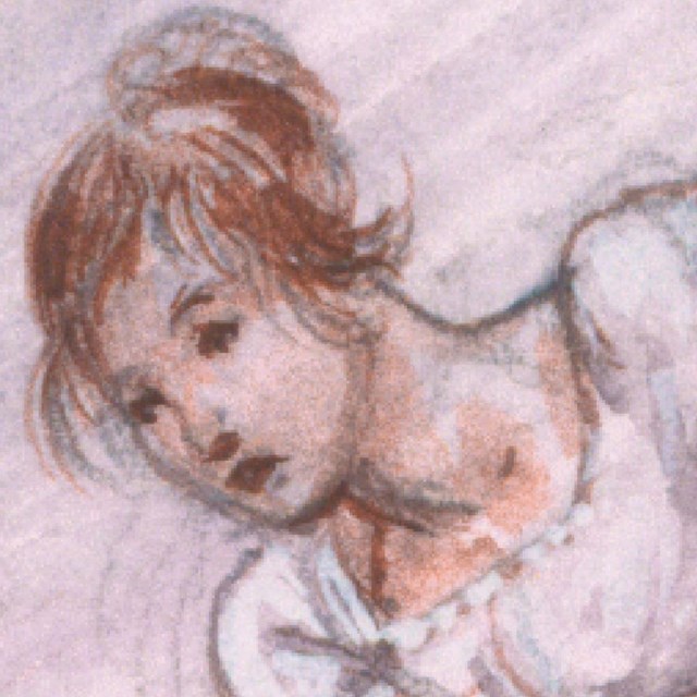 Drawing of Girl with brown hair looking confused
