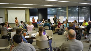 NPS staff attending a meeting about Climate Friendly Parks