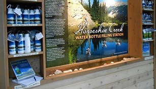 Water bottle filling station at a national park