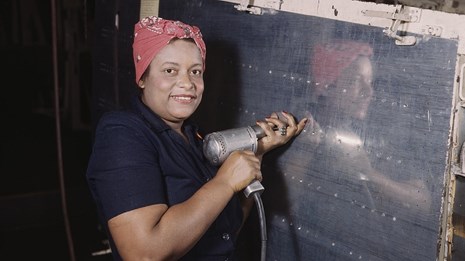 Woman with a drill. Library of Congress.