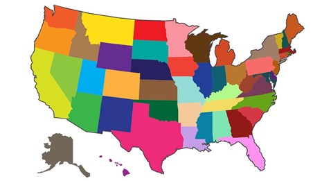 Map of US, CC0