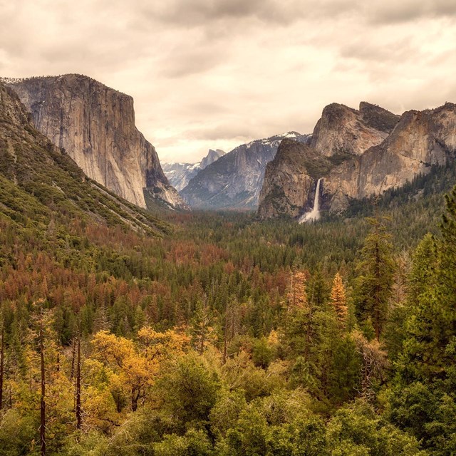 View of tall mountains. 