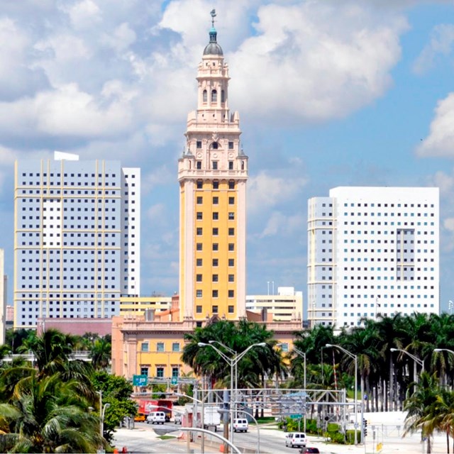 The outside of the Freedom Tower in Miami