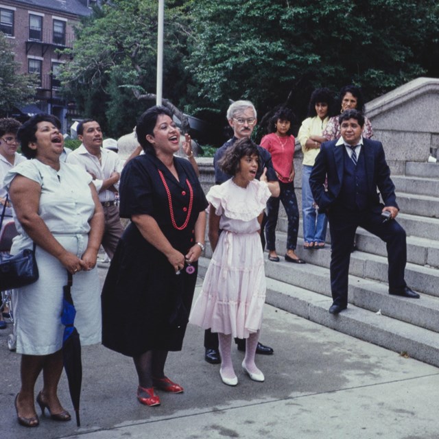 people singing at a puerto rico festival Lowell MA LOC photo