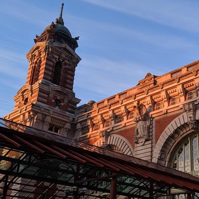 Ellis Island building detail. NPS photo