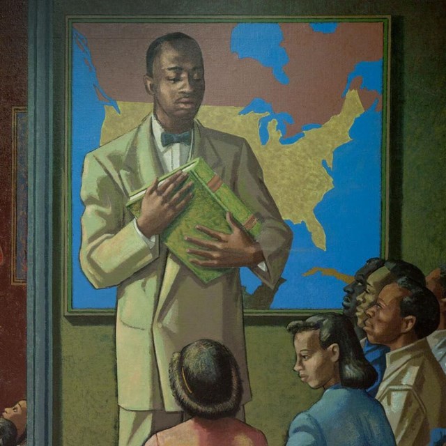 Millard Sheets' painting, Main Interior Building, DC. By Highsmith. LOC image