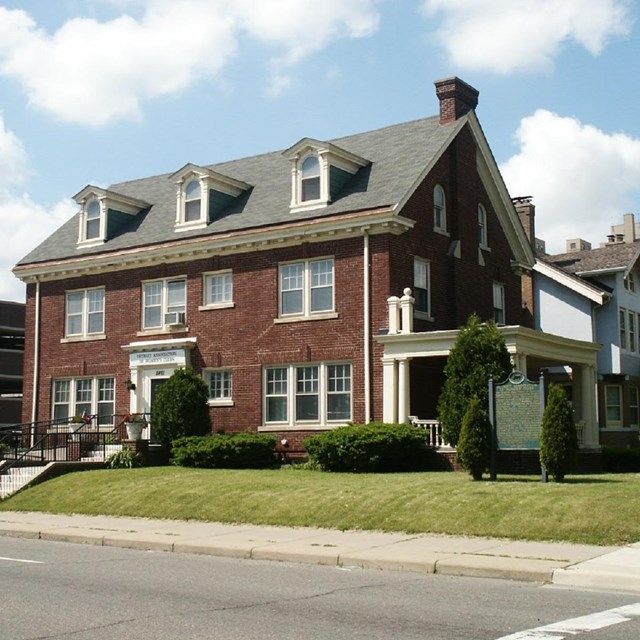 Brick colonial style house