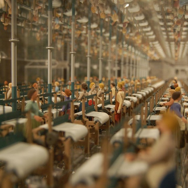 A model of Boott Cotton Mills at Lowell. NPS photo