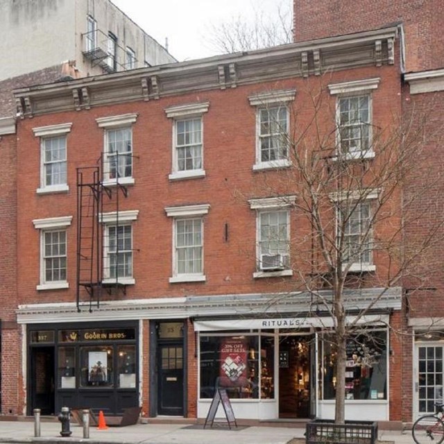 Brick apartment building