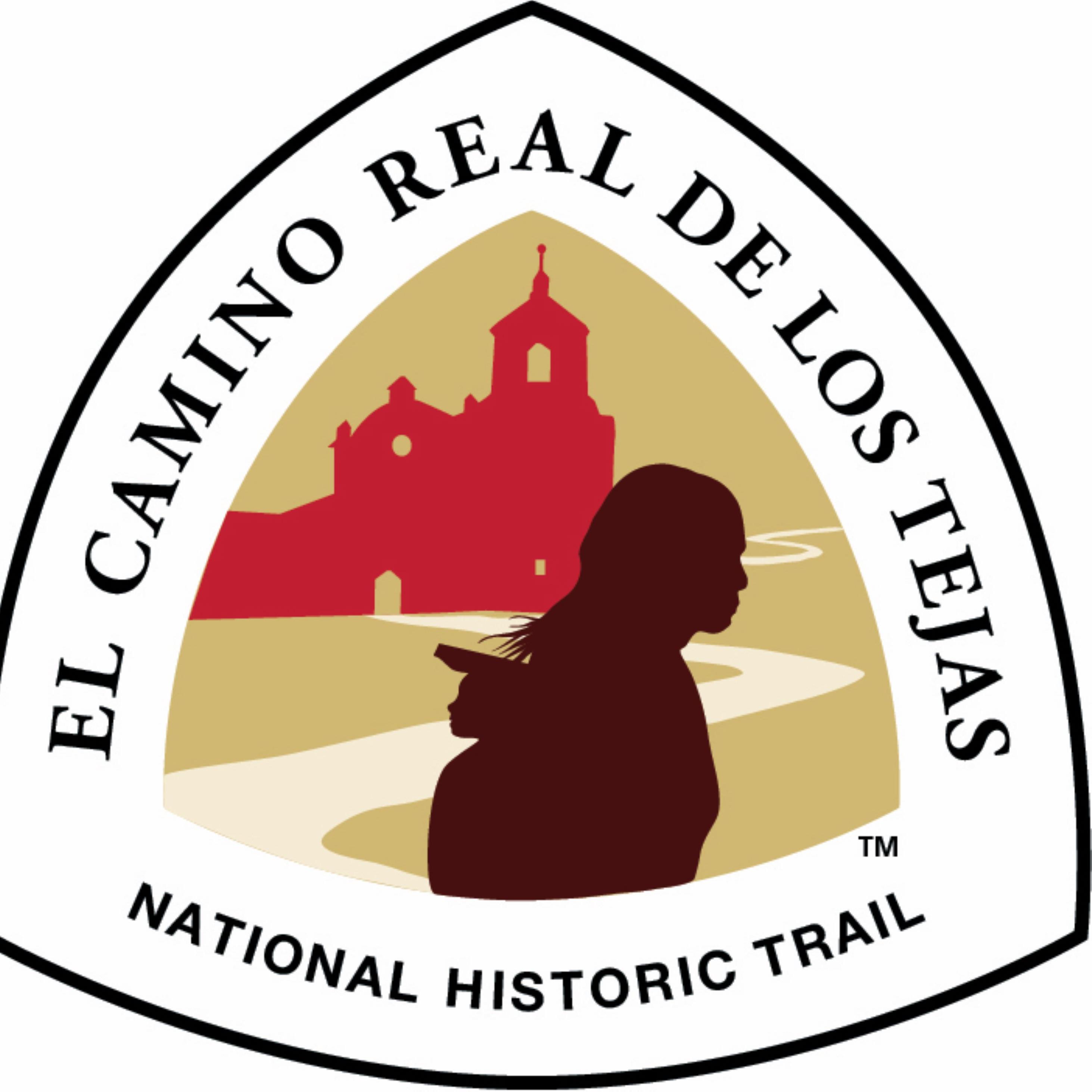 A triangle logo El Camino Real de los Tejas NHT.
