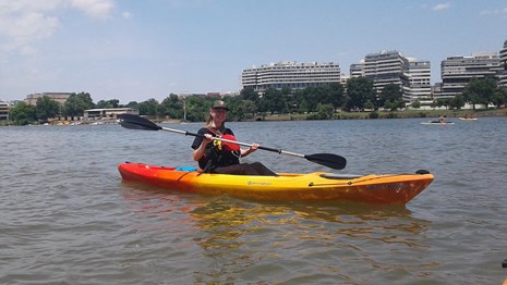 Ranger in a Kayak
