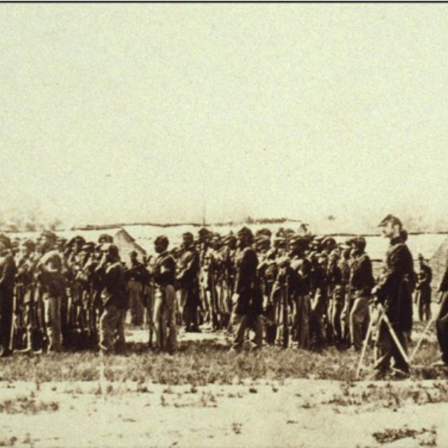 A line of soldiers.