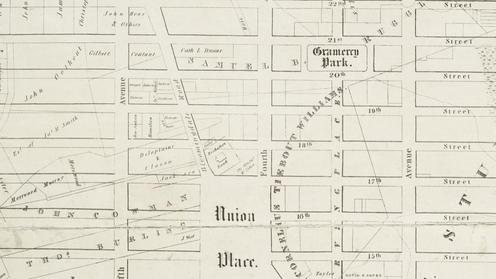A map of the Gramercy Park area circa 1831