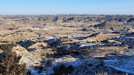 Scenic overlook of badlands