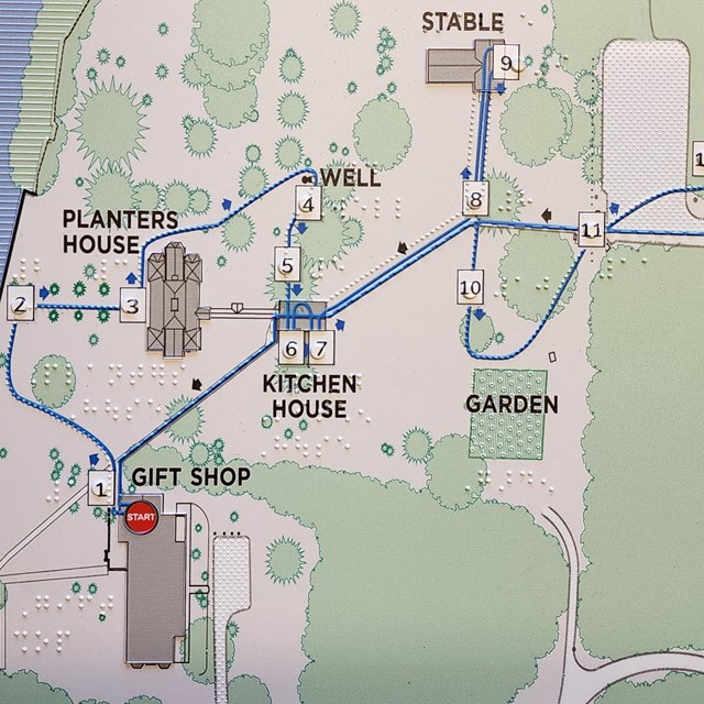 tactile map of Kingsley Plantation with Braille 