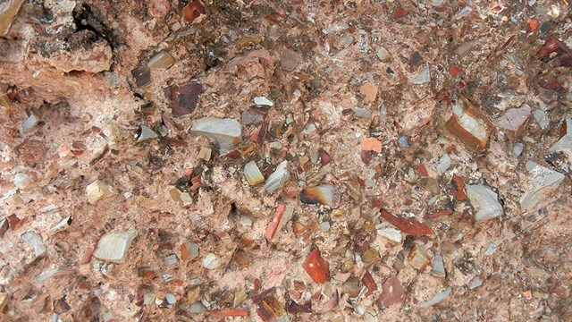 Natural cement studded with small rocks