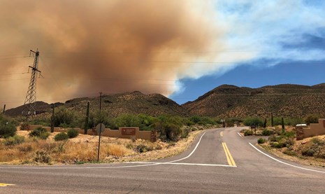 Smoke above Tonto National Monument