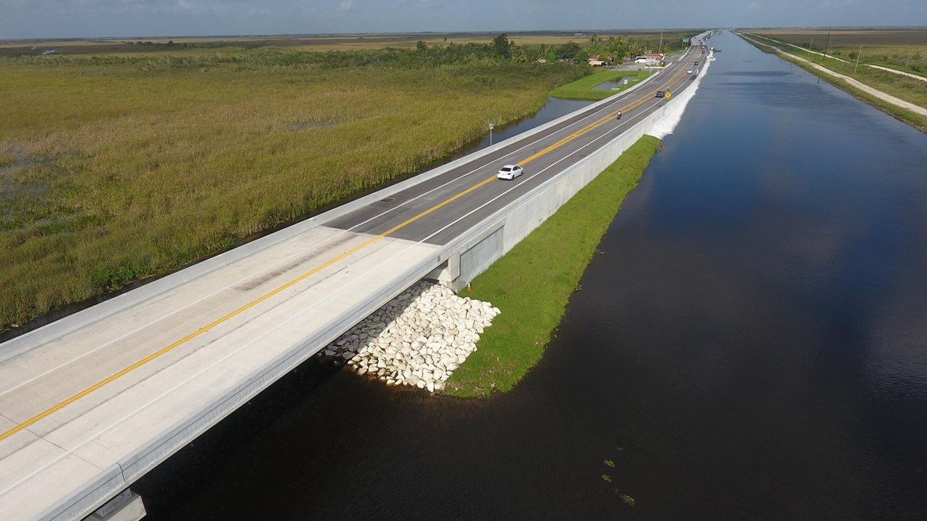 A series of bridges were constructed to raise the Tamiami Trail and restore an important ecosystem