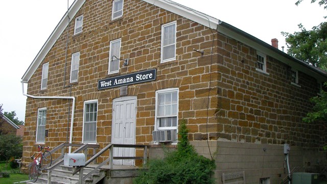 exterior of the west amana general store