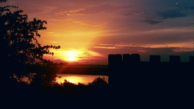 fort frederica at sunset