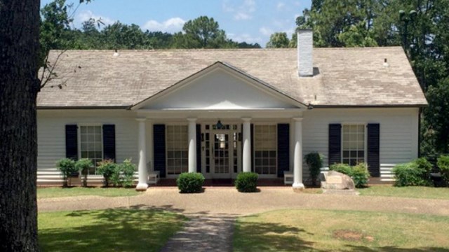 Small white house. 