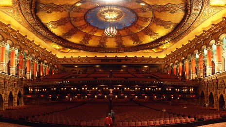 Interior of an ornate theatre.