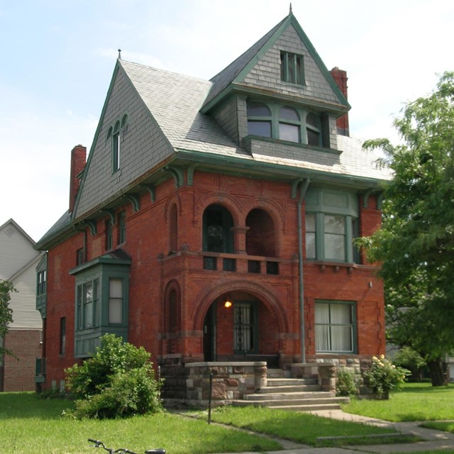 Large brick house. 