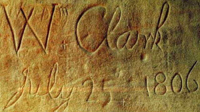 william clark's name carved into stone