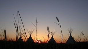 teepees outside of fort union trading post