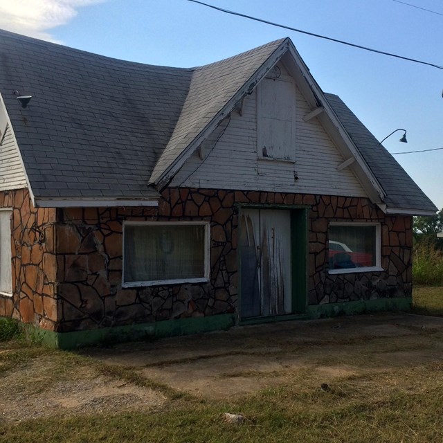 Stone filling station. 
