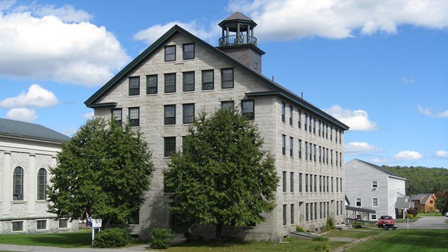 large, austere stone building