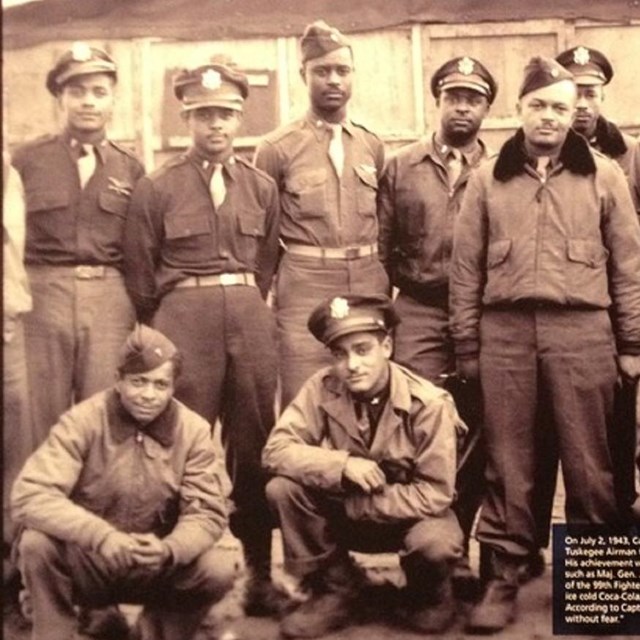 Museum exhibit of Tuskegee Airmen 