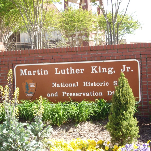 NPS sign designating the MLK Naitonal Historical Park, CC0. 