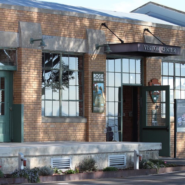 View of brick visitor center, courtesy NPS. 