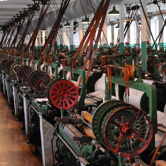 View of the machines in the mill. Courtesy NPS. 