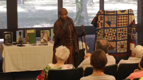 Harriet Tubman presentation in park theater