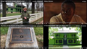 Composite image including screenshots of multiple park videos. 