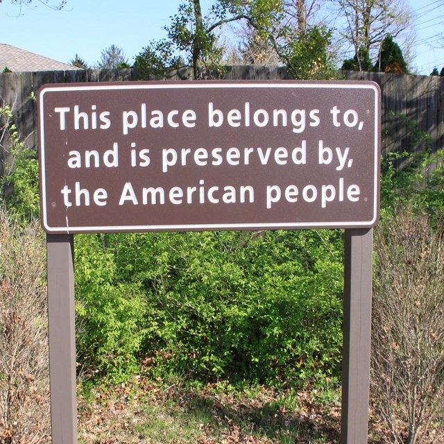 Sign that says the park was built for the American people.