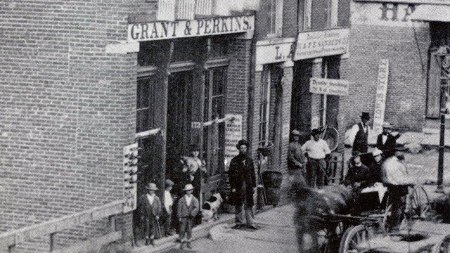 Historic photograph of Grant & Perkins Leather Store