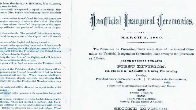 Program, "Unofficial Inauguration Ceremonies"