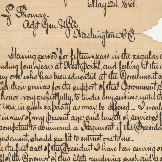Letter from Ulysses S Grant to Adj. Gen. Lorenzo Thomas