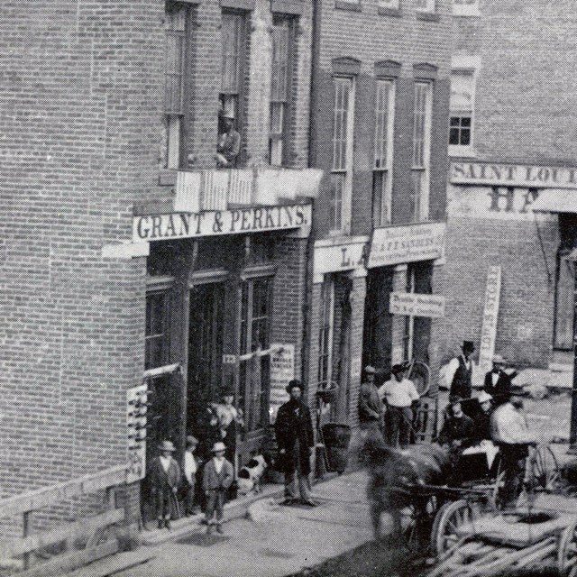 Historic photograph of Grant & Perkins Leather Store