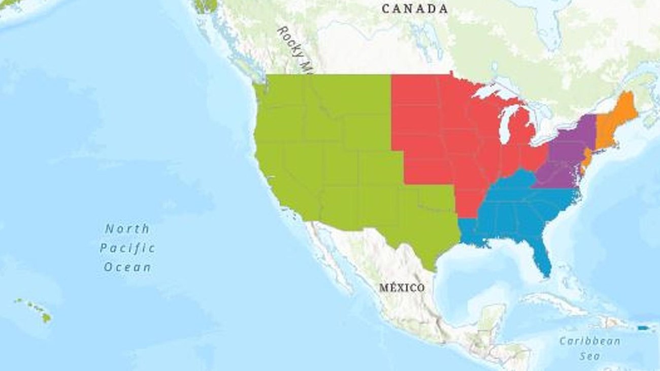 Each regional manager has their own map