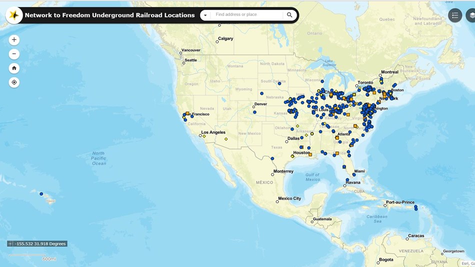 Digital Map showing Network to Freedom locations from across the country.