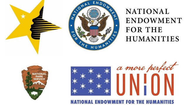Logos for the National Endowment for the Humanities, Network to Freedom, and National Park Service